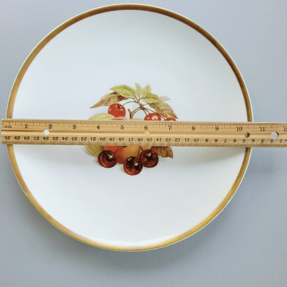 Vintage PM Jaeger & Co. Harvest Dinner Plate, Peach & Cherry, Heavy Gold Trim - Picture 7 of 10